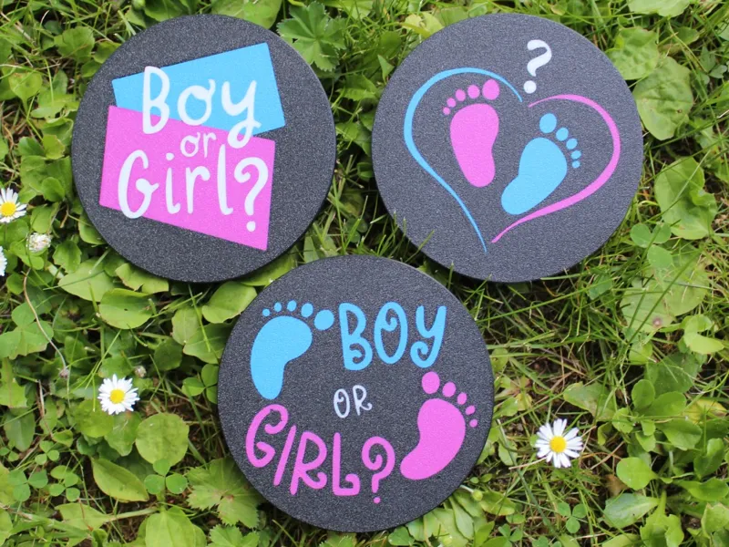 Baby Gender Reveal Party Untersetzer  Boy Girl
