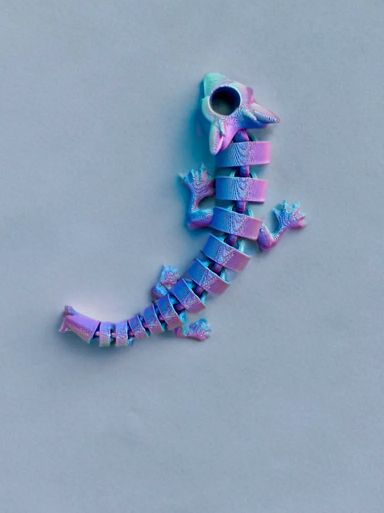 Articulated Flexi Dragon Straw Topper view 3