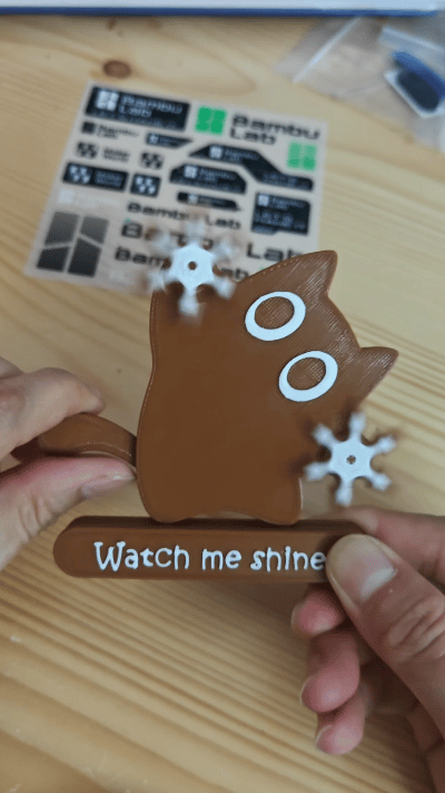 Miniatura 1 do modelo 3D 忍者猫的螺旋手里剑（猫猫转手帕版）