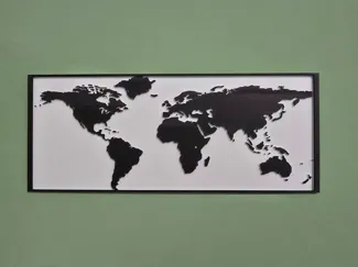 Quadro Mappa Mondo hueforge con cornice