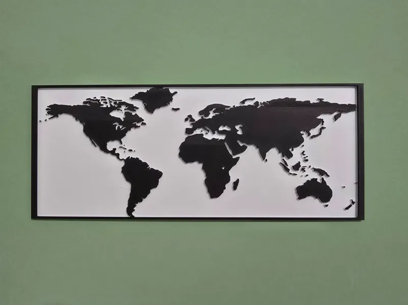 Quadro Mappa Mondo hueforge con cornice 