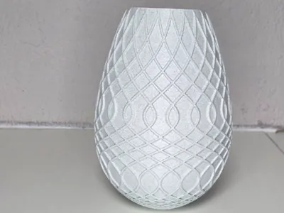Designer vase with double wave pattern
