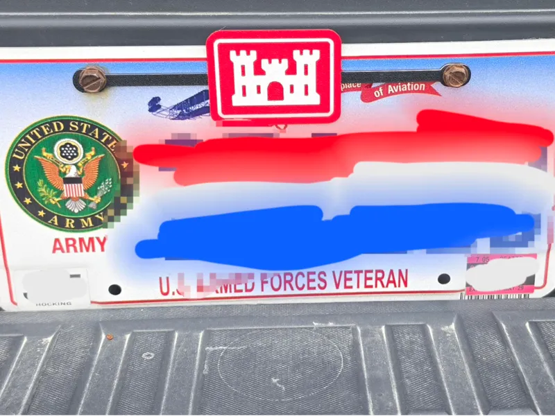 Combat Engineer license plate topper