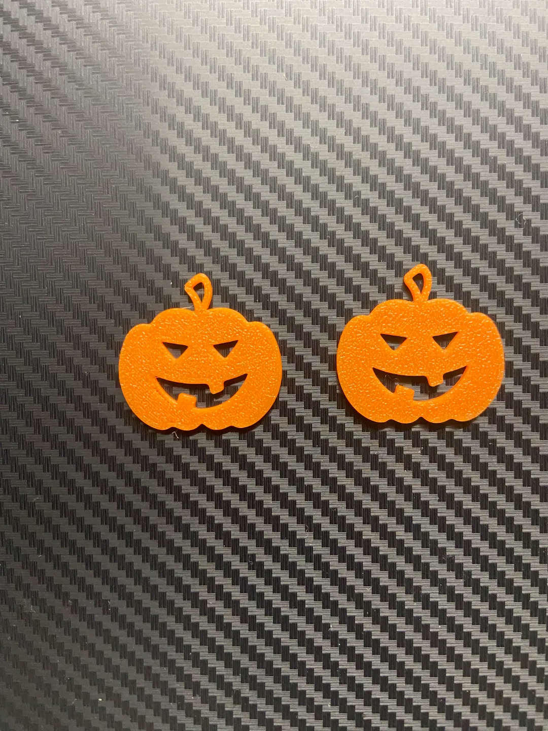 Pumpkin earrings view 2