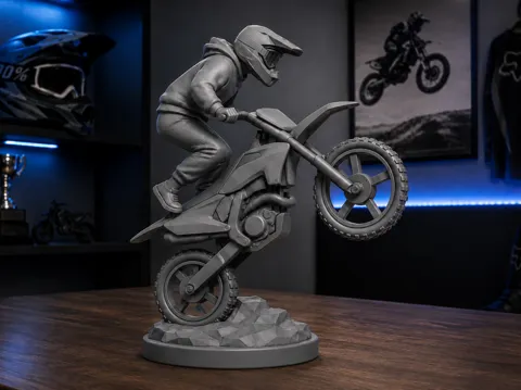 Figura decorativa: Motocross figurine / radical stunt — referencia de MakerWorld