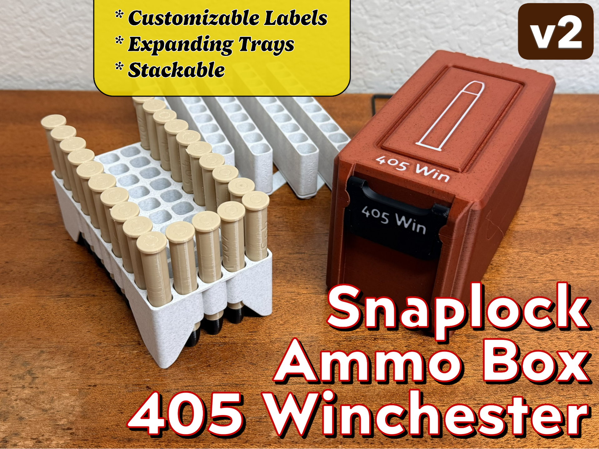 Snaplock 405 Winchester Ammo Box + Expanding Tray