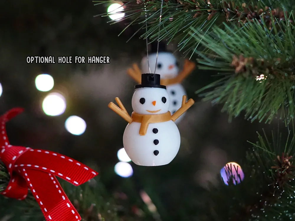Snowman christmas tree ornament - Free 3D Print Model - MakerWorld
