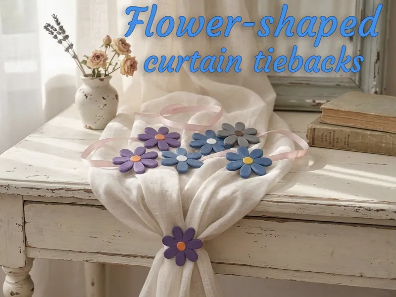 Flower-shaped curtain tiebacks magnet 