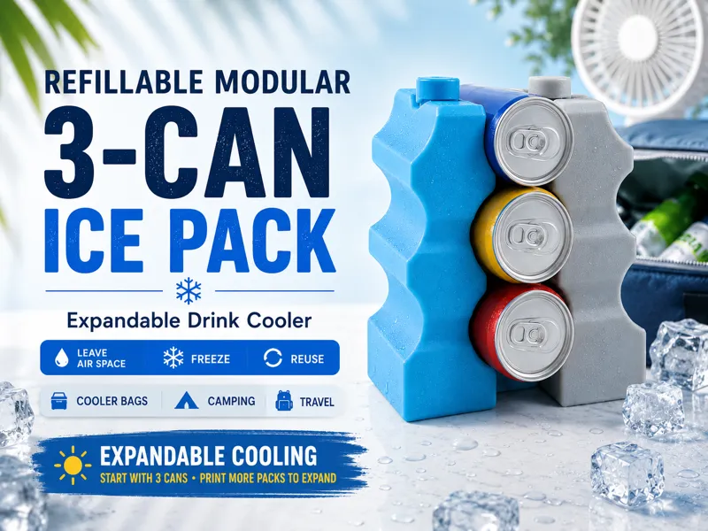 Modular Refillable 3-Can IcePack|Expandable Cooler