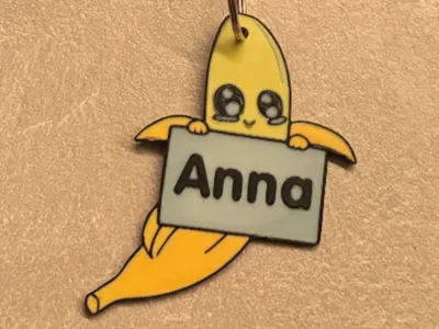 Banana Name Tag Keychain (Customizable)
