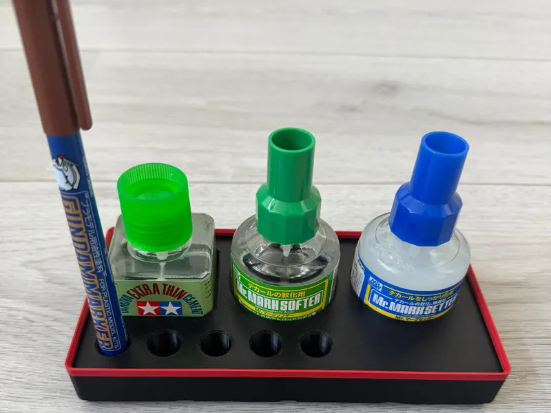Gridfinity Mr Hobby Bottles, Glue & Markers Holder