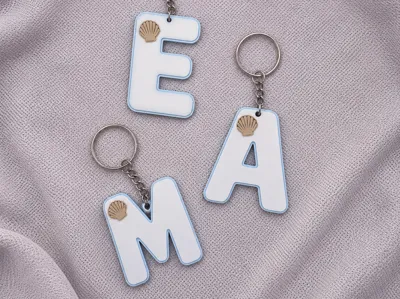 Personalized Summer Letter Keychains