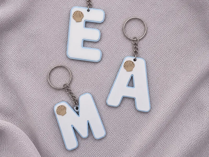 Personalized Summer Letter Keychains