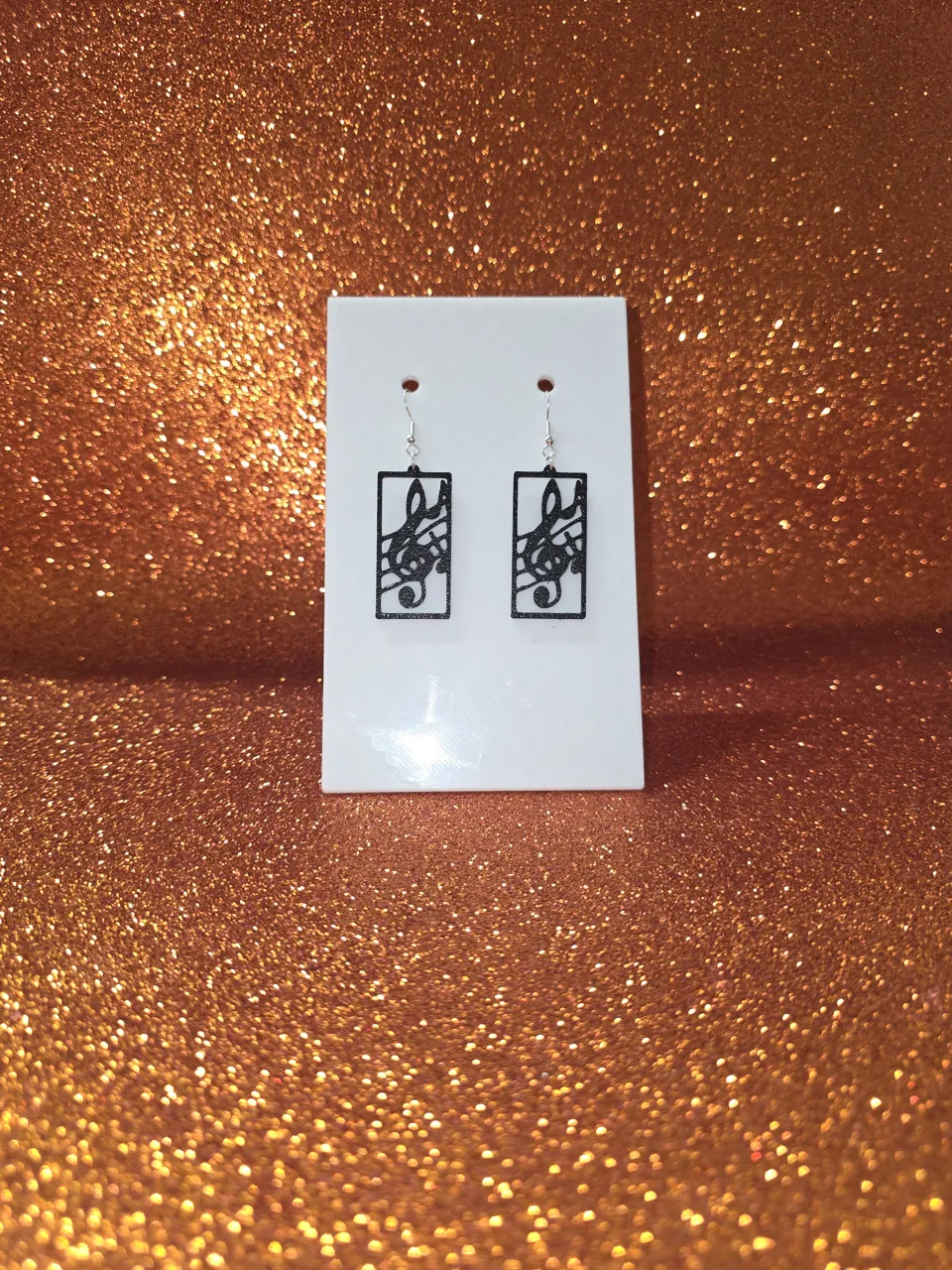 Musical score earrings view 2