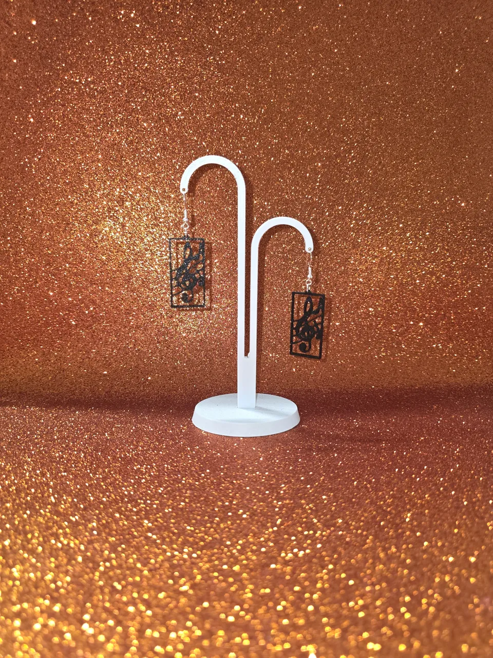 Musical score earrings view 3