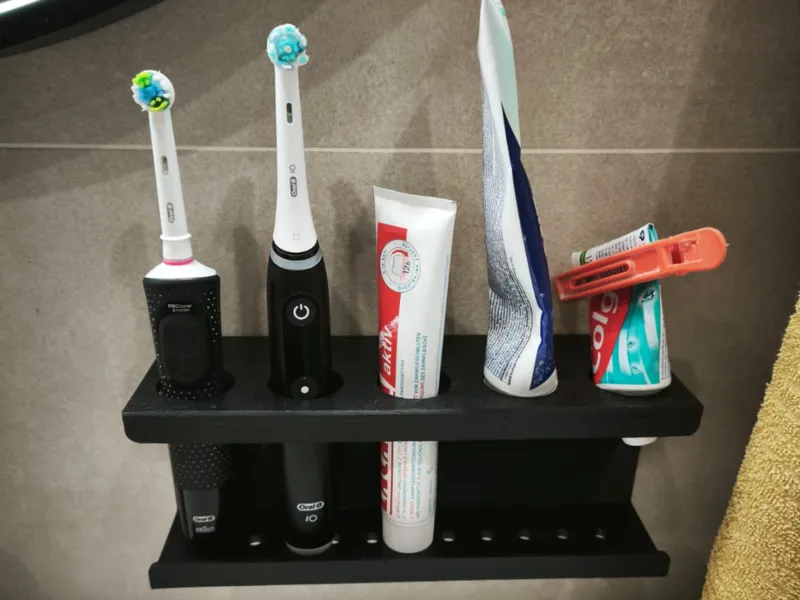 Toothbrush and toothpaste holder