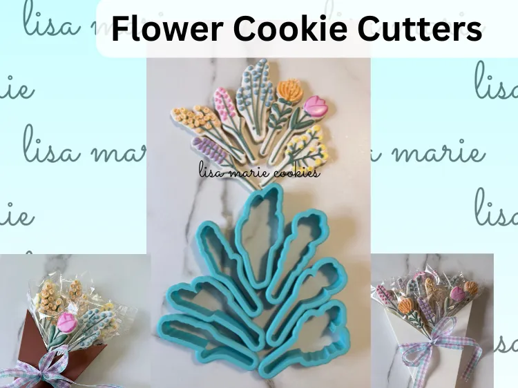 Flower and Stem Cookie Cutters - 4 inch cutter set