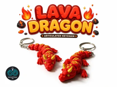 Flexi Lava Dragon - Keychain / Toy