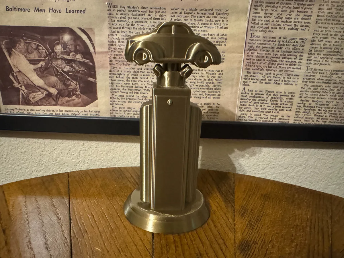 Vintage Stock Car Racing Trophy - Free 3D Print Model - MakerWorld