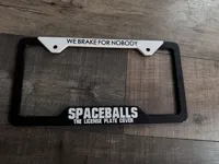 WE BRAKE FOR NOBODY. Removed the logo, added bumper sticker.