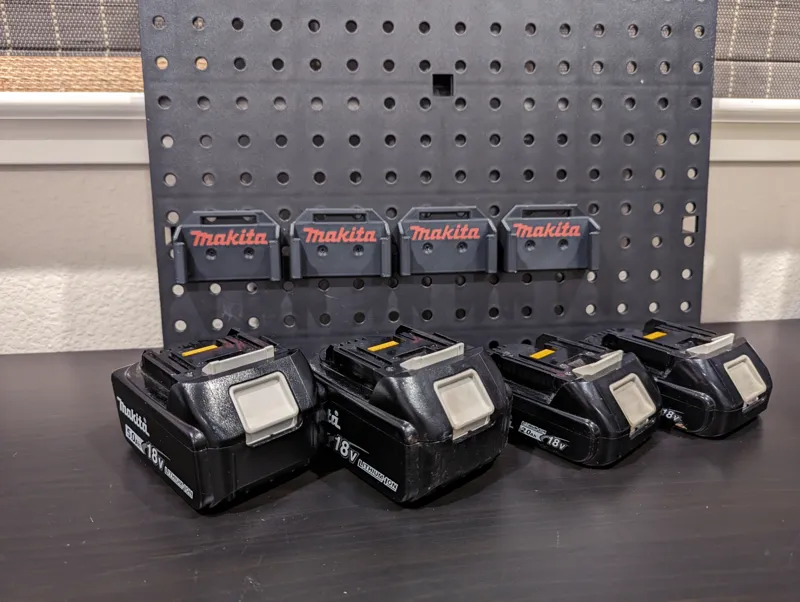 Makita 18v Battery Holder Pegboard compatible