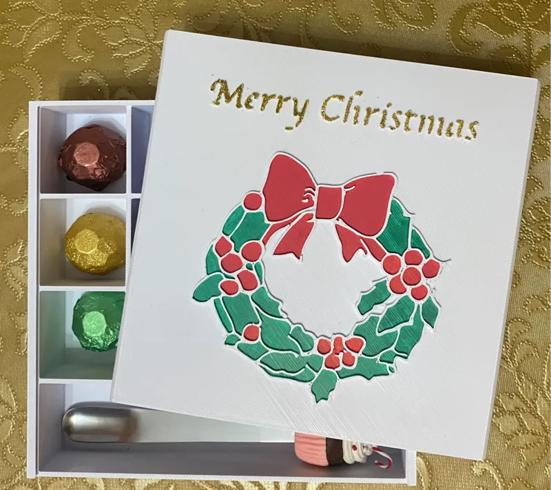 scatola porta cioccolatini natalizia