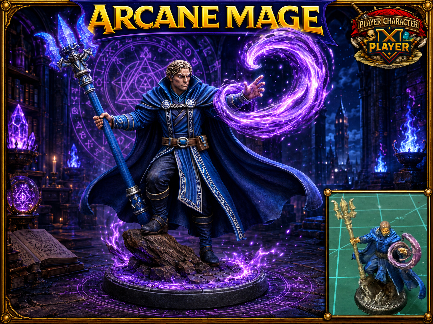 Arcane Mage: Human DnD D&D Pathfinder Mini
