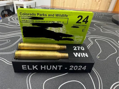 Bullet case/hunting tag display