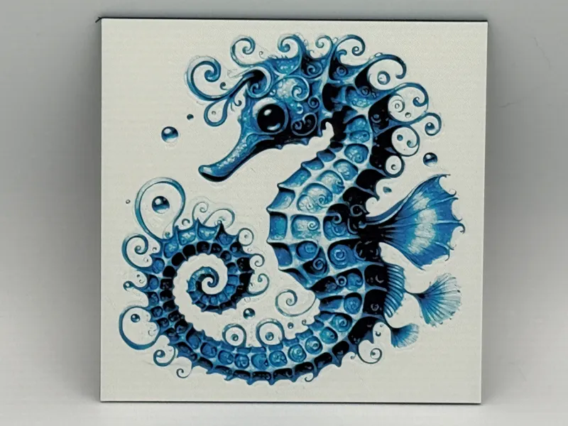 Blue Seahorse Hueforge