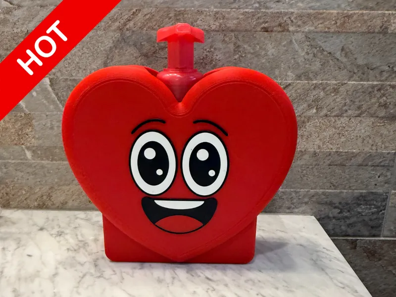 Smile Heart Valentine Foam Soap Dispenser Holder