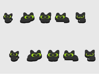 Cute black cats earrings