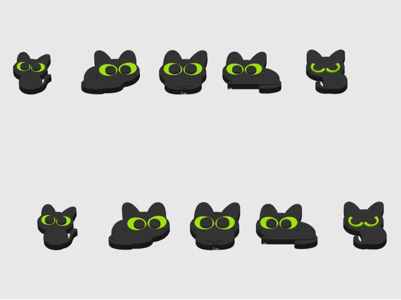 Cute black cats earrings