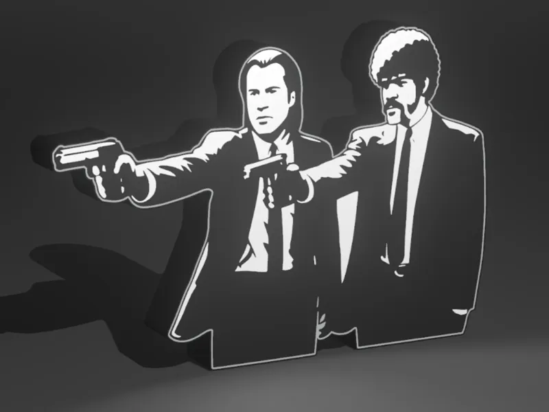 Pulp Fiction Iconic Scene Lightbox H2D Scale