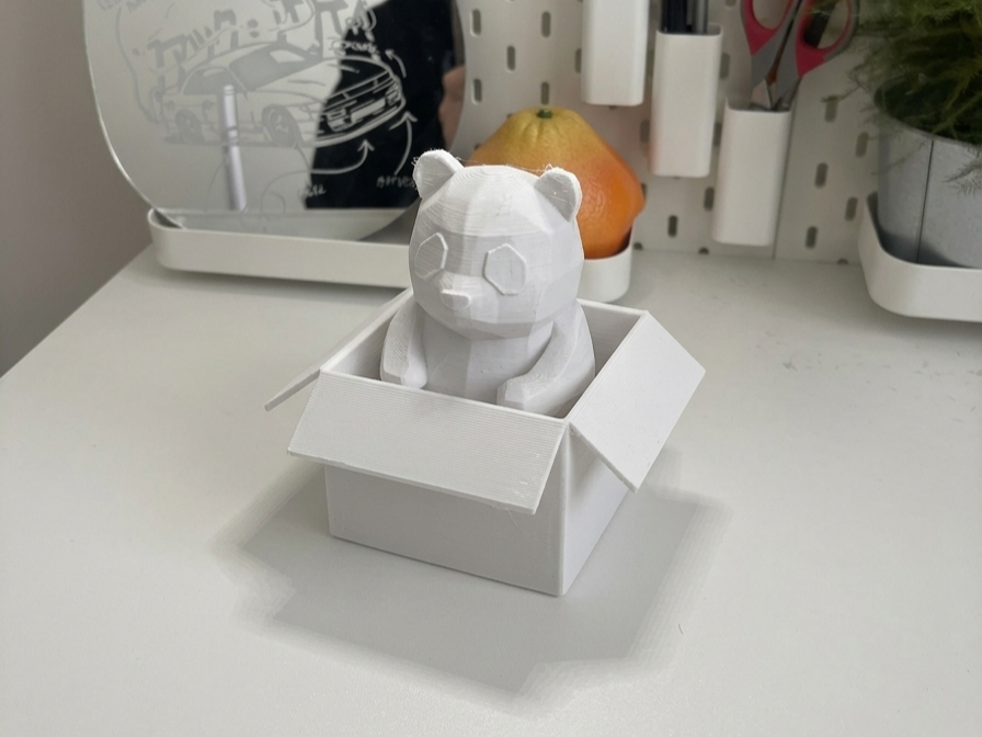 Low-Poly Panda Box | Minimalist Desk Friend
