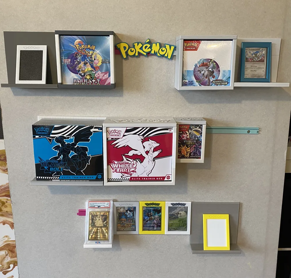 Pokémon Top Loader Wall Mount Sliding Rail Display - Free 3D Print ...