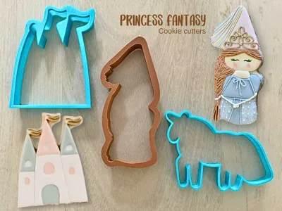 Princess and Unicorn - Fantasy Cookie cutters