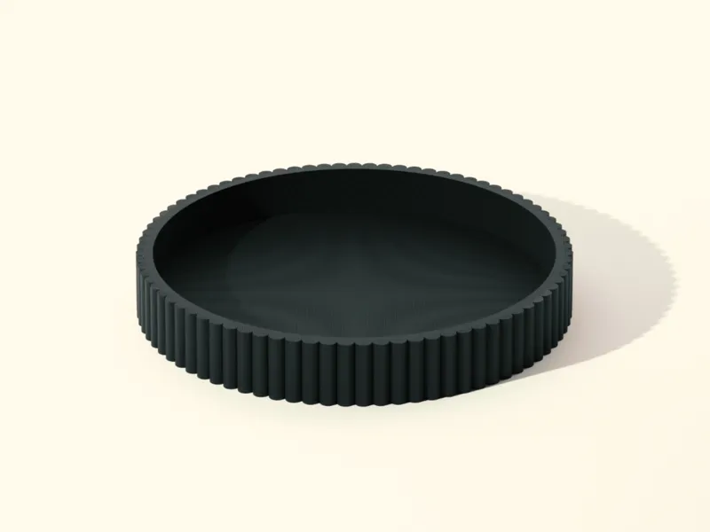 Minimalist Round Ribbed Tray