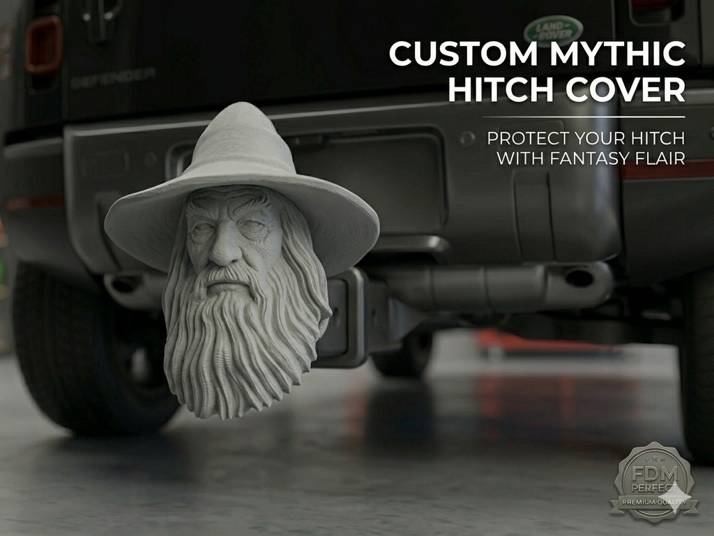Fantasy Mythic Wizard Trailer Hitch Cover 