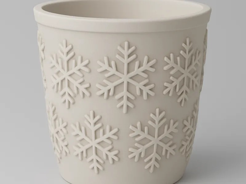 Flowerpot - snowflake Relief