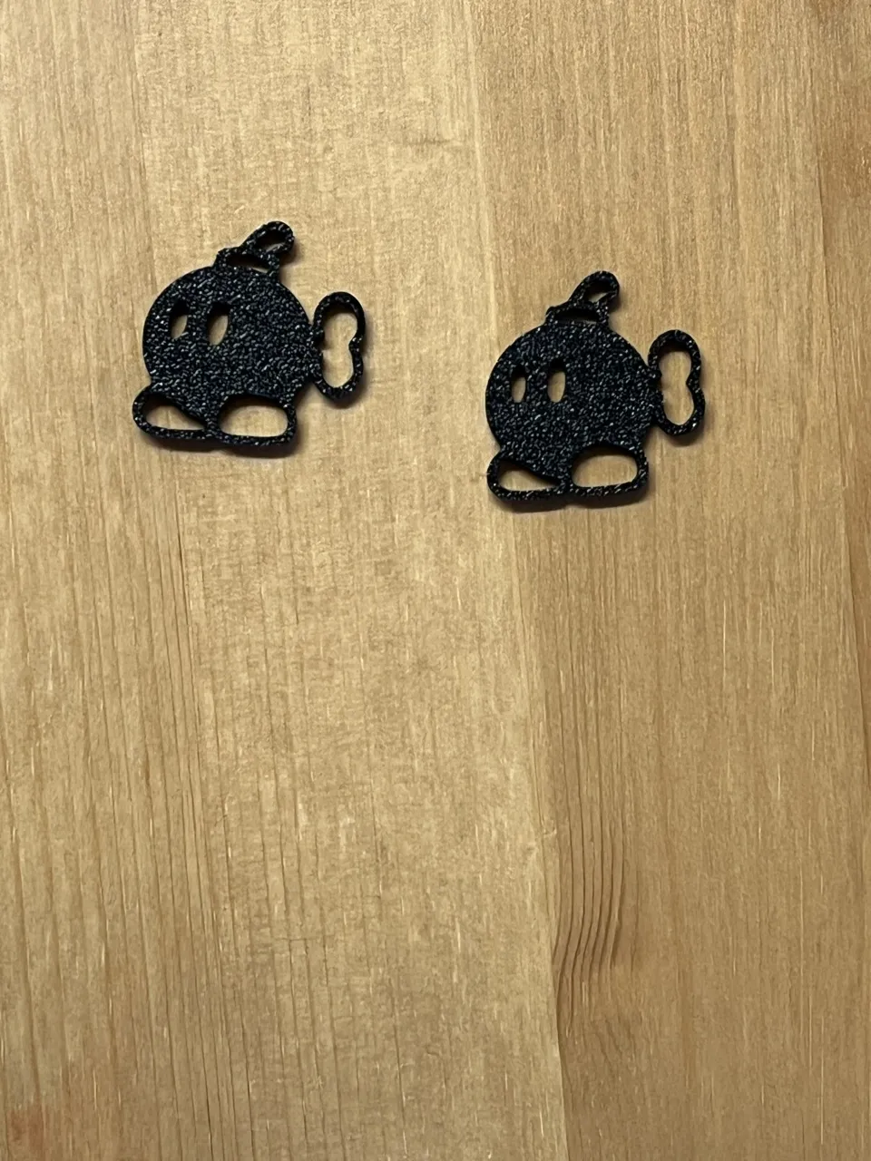 Mario bomb earrings view 2