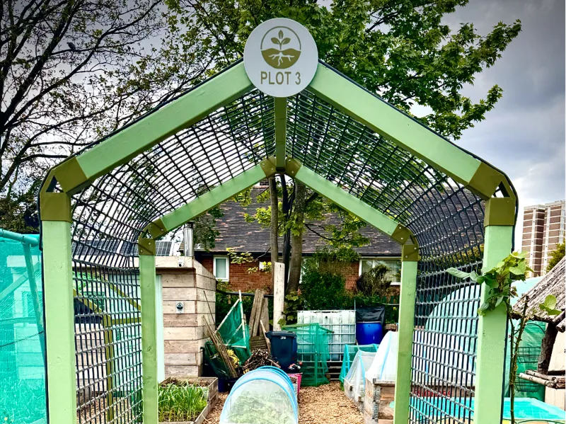 Garden / Allotment Arch Brackets with Name Plate.