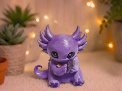 Magic Crystal Axolotl: Tiny Power Guardian