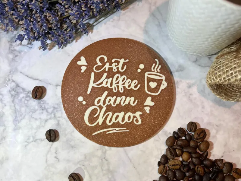 Untersetzer Erst Kaffee dann Chaos