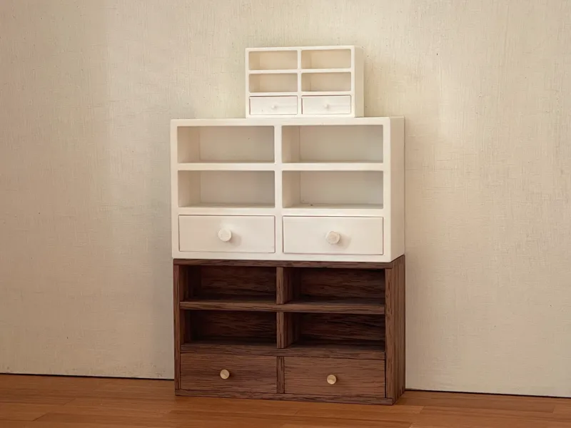 【Type A】Dollhouse Desktop Shelf, Modular Cabinet