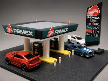 Escenografía en miniatura: 1:64 PEMEX Gas Station Diorama — vista de referencia 3