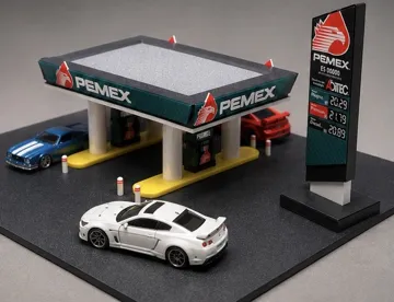 Escenografía en miniatura: 1:64 PEMEX Gas Station Diorama — vista de referencia 5
