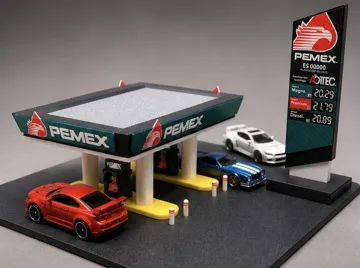 Escenografía en miniatura: 1:64 PEMEX Gas Station Diorama — vista de referencia 2