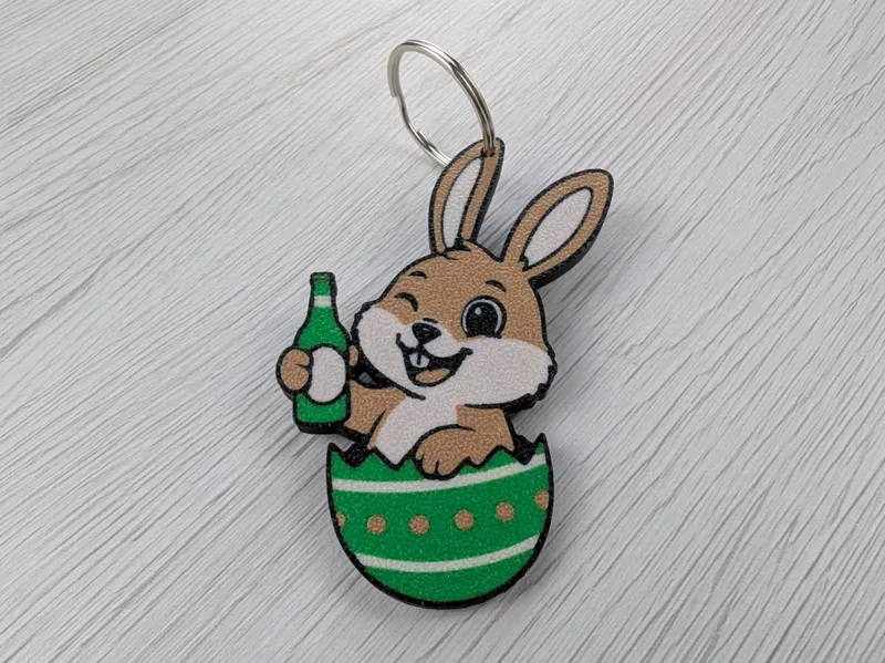 Tipsy Easter Bunny Keychain