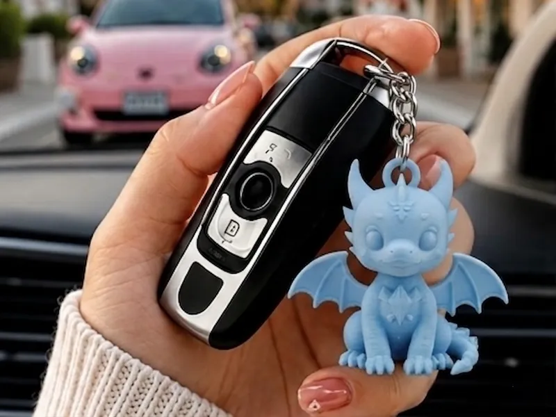 Cute Baby Dragon Figure Keychain Charm