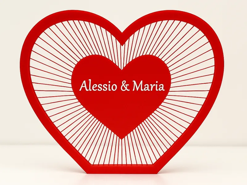 Cuore Sospeso Con Testo Personalizzabile Regalo